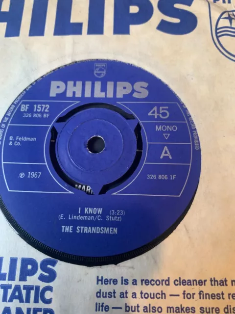 The Strandsmen I Know / Stay Close To Me Uk Philips 45 Bf 1572 1967 Release