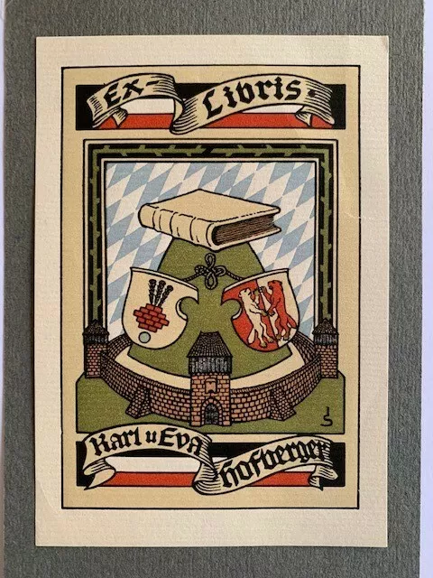 Ex-Libris Alsace Joseph SATTLER pour Karl et Eva Hofberger, 105x71 Cliché G39695