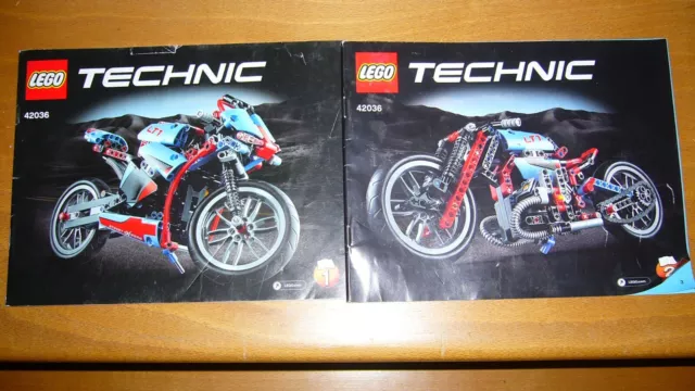 LEGO 42036 Technic Straßenmotorrad Bike LPT 2 In 1 nur Bauanleitung 2 Stück blau