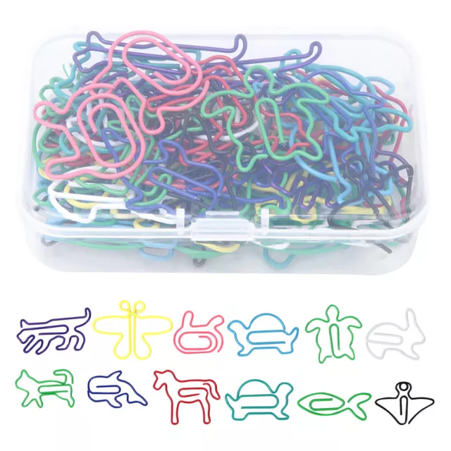 60pcs 12 Kinds Cute Animal Shaped Paper Clip Memo Note Clips School Supplies