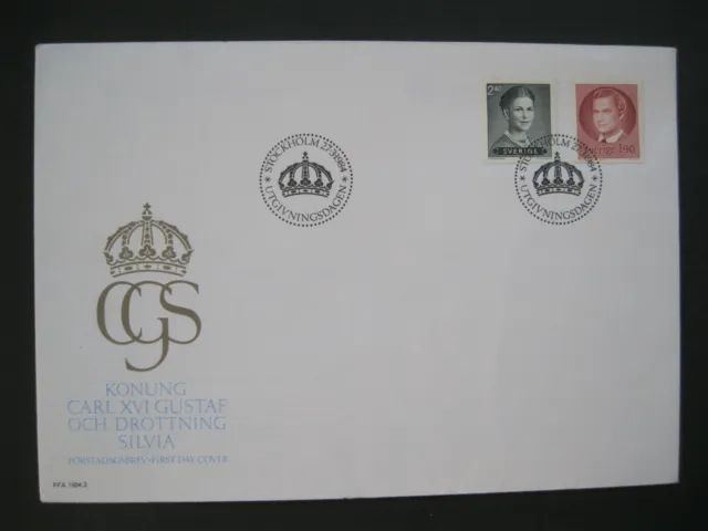 (3) Briefmarken Schweden SVERIGE FDC Förstadagsbrev Ersttagsbrief König+Königin