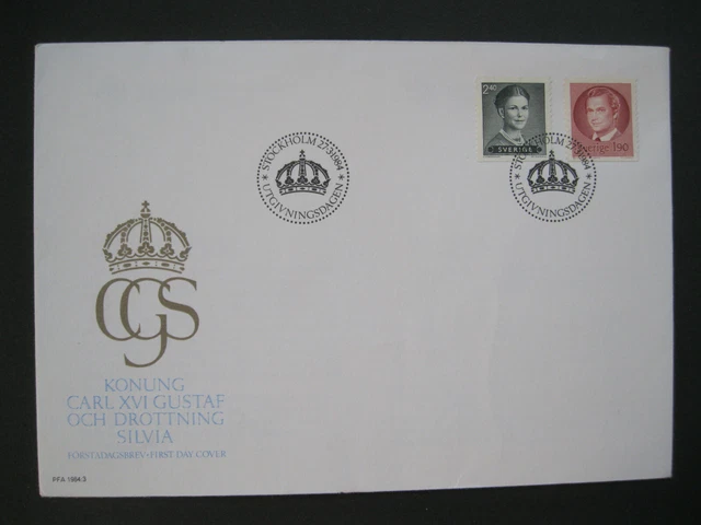 (3) Briefmarken Schweden SVERIGE FDC Förstadagsbrev Ersttagsbrief König+Königin