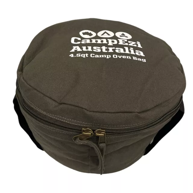 CAMPEZI Heavy Duty Cotton Canvas Camp Oven Carry Bag 4.5 Quart