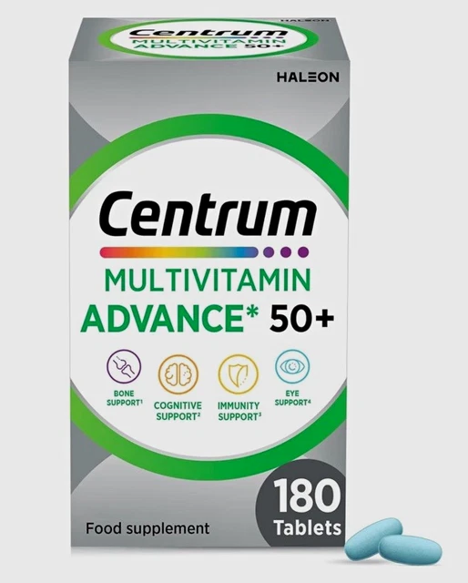 CENTRUM ADVANCE 50+ Multivitamin Tablets 180 - Bone, Immune, Eye ...