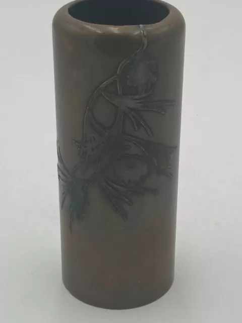 Heintz Arts & Crafts Sterling Silver on Bronze Vase