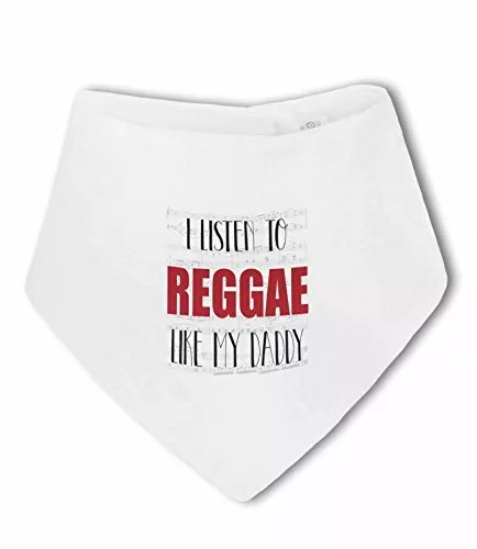 I listen to Reggae like my daddy / mummy - Baby Bandana Bib by BWW Print Ltd