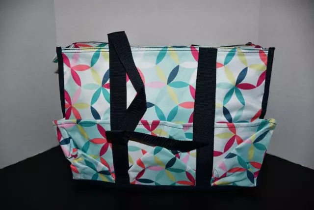 ZD Thirty One Super Organizing Zip Top Utility tote bag 31 Gift Woodblock  Floral