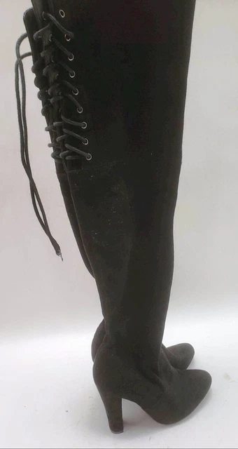 Women's GLEEMER Black Back Lace Boots 7.5M