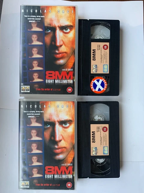 8MM {EIGHT MILLIMETER} VHS VIDEO x2! NICOLAS CAGE. EX-RENTAL BIG BOX ...