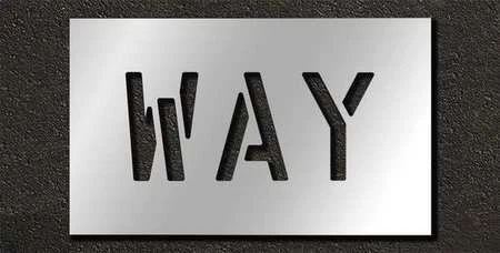 RAE STL-116-70610 Pavement Stencil,Way,6 in