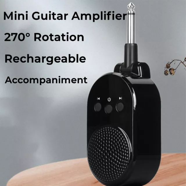 Mini Amplifier Guitar AMP 6.35mm Plug USB Rechargeable For Electric Guitar Bass 3