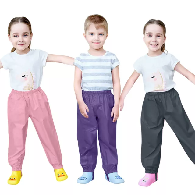 Toddler Kids Rain Pants Waterproof Windproof Mud Trousers Clothes Rain Pants☆