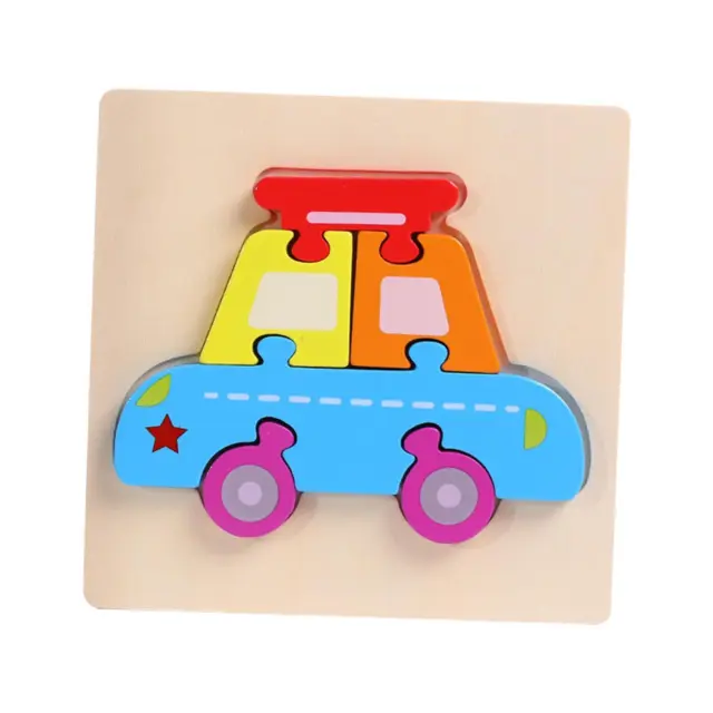 Car Puzzles Wooden Blocks Puzzle Toddlers Puzzles Wooden Puzzle Holiday Gift 3
