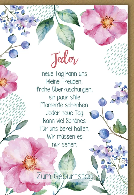 Geburtstagskarte liebevoller Spruch Jeder Tag kann uns kleine Freuden