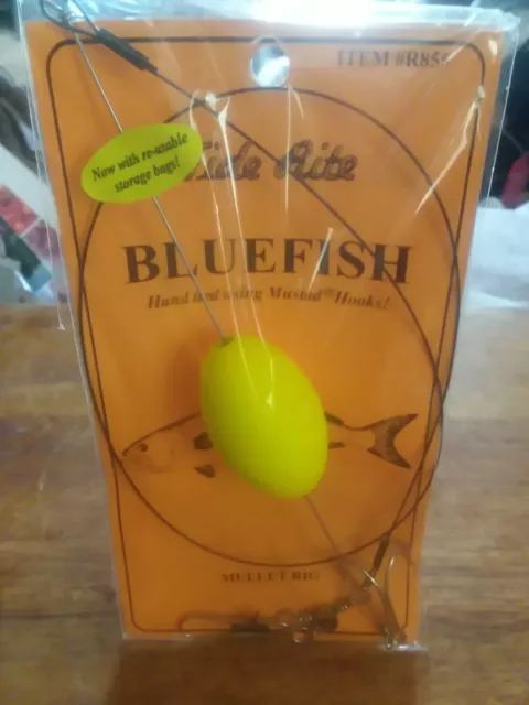 TIDE RITE HAND Tied Bluefish Rig W/Yellow Float,Mustad Mullet Hook (R855)  $7.00 - PicClick