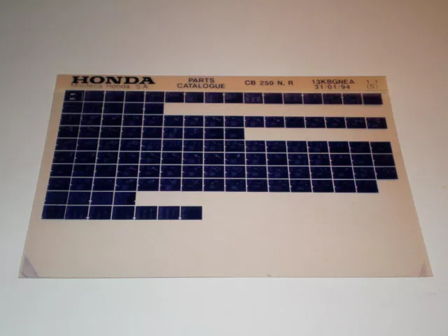 Microfiche Catalogo Ricambi Honda CB 250 N Stand 01/1994