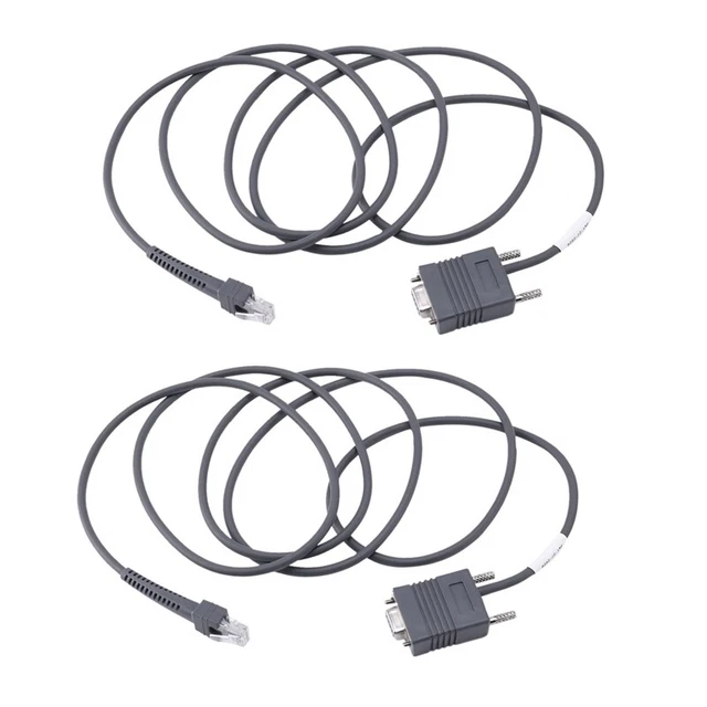 2 cavi seriali LS2208 RS232 CBA-R01-S07PAR per scanner codici a barre simbolo4624