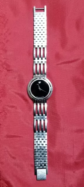 Movado Swiss Womens Stainless Steel Museum Black Dial Watch