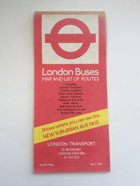 Vintage London Transport - London Buses Map and List of Routes - No. 2 1978