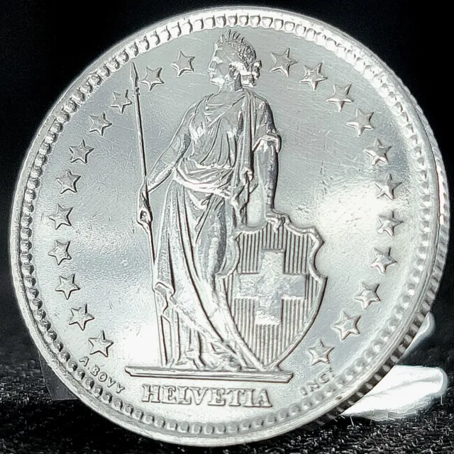 *Beautiful* Authentic Switzerland 2 Franc .835 (83.5%) Fine Silver Swiss Coin