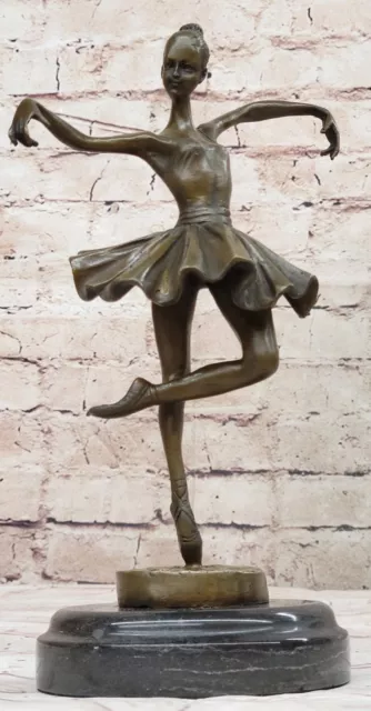 Maravilloso Original Bronce Escultura Prima Bailarina Ballet Metal Estatua De