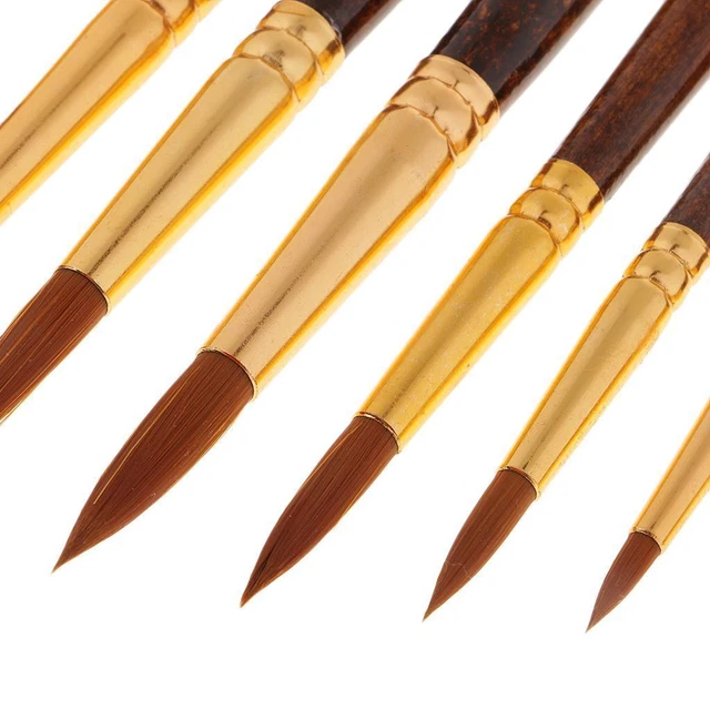 12x Pennello tondo Set pennelli per pittura ad olio per acquerelli in acrilico 3