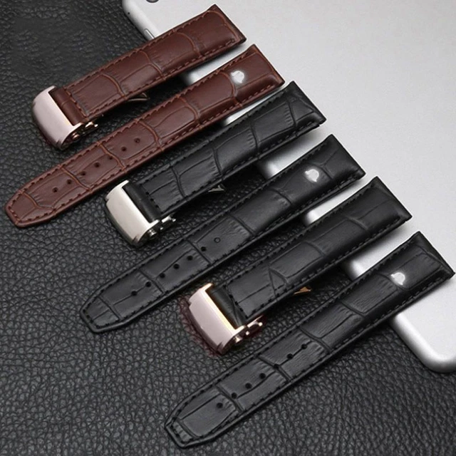 Genuine Cow Leather Watch Strap Fit For Maurice Lacroix Watch Band Folding Clasp