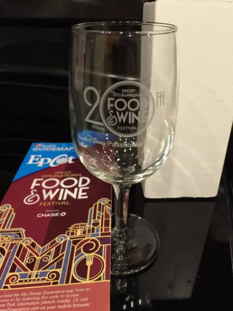 Disney Epcot 20th Anniversary Food and Wine Festival 2015 Passholder Wine Glass