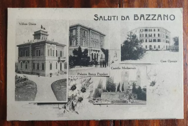 cartolina - BAZZANO, VALSAMOGGIA (BOLOGNA) - 4 vedute - viaggiata