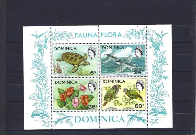 Dominica 1970 Mnh Fauna Flora S/S See