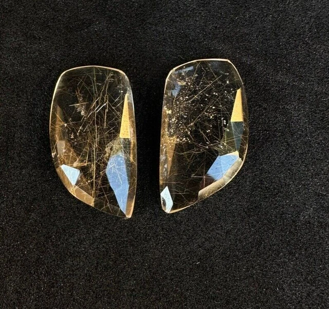 Incroyable 19,98 carats de quartz rutile doré de haute qualité à facettes...