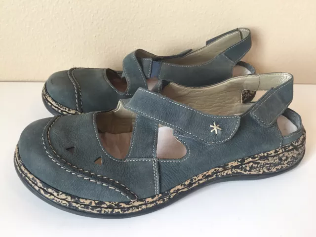 Women’s Rieker Shoes Green Leather Size 38 US Size 7