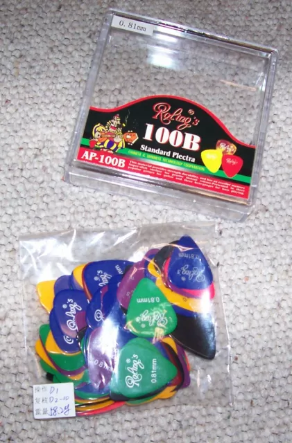 BOX 100 Plettri per Chitarra Roling's in Nylon guitar Picks 081/096