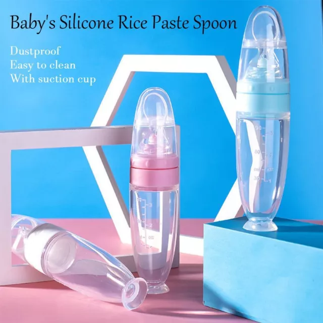 Food Supplement Silicone Container Baby Rice Paste Feeding Spoon Bottle