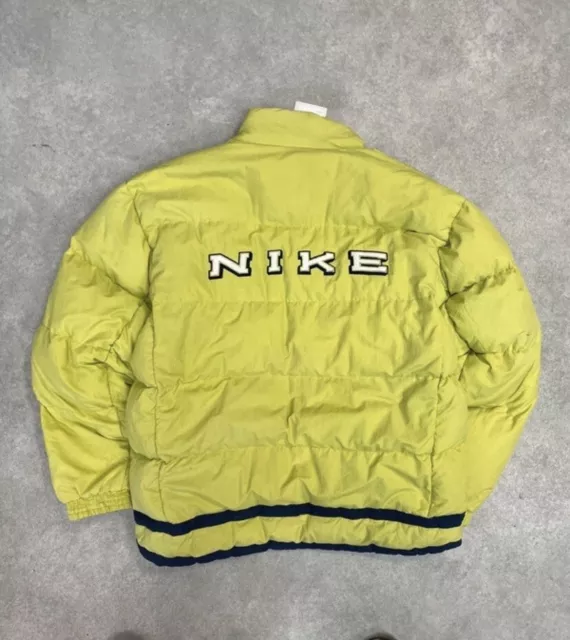 Rare Nike Vintage Reversible Puffer Jacket Green/blue Size M