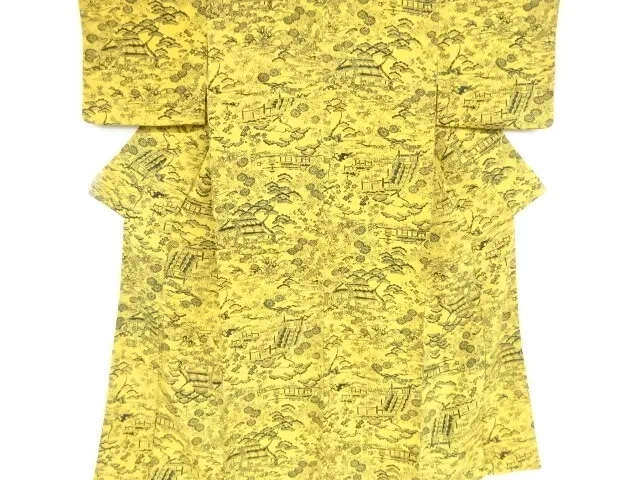 81233# Japanese Kimono / Antique Kimono / Chirimen / Manshion