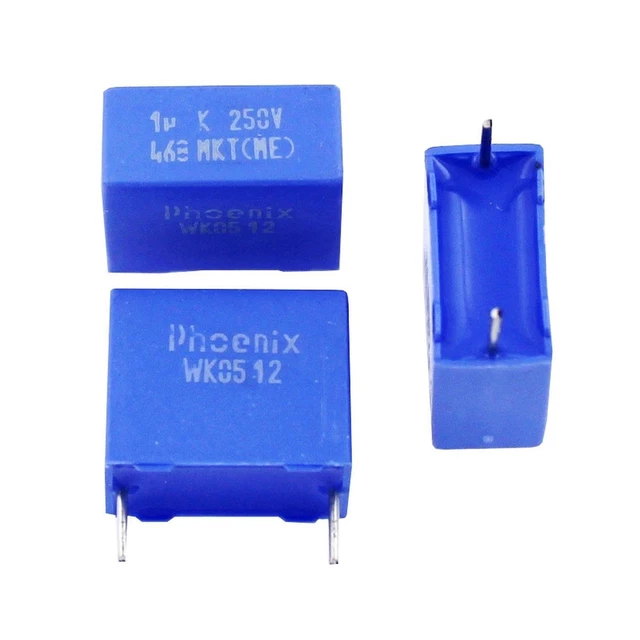 Lot De 2 Condensateurs VISHAY 1µF MKT-SH 300VAC – Radial, X2, Neuf