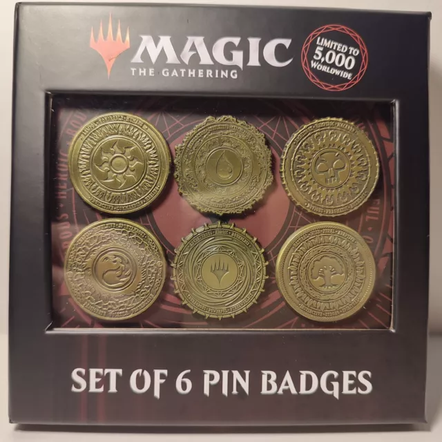 Magic The Gathering Mana Symbols Pin Set Of 6 Limited Edition MTG Badges