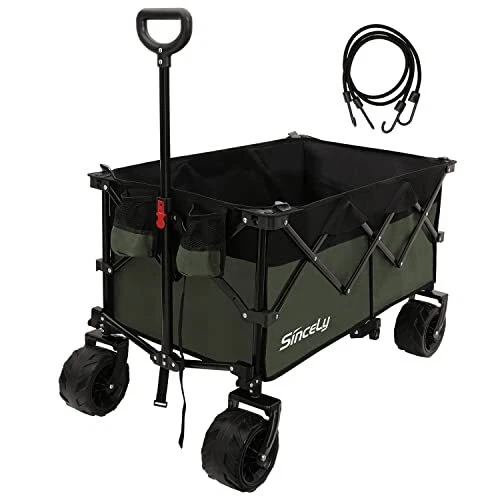 Heavy Duty Folding Utility Wagon Outdoor Garden Camping Wagon Portable Beach