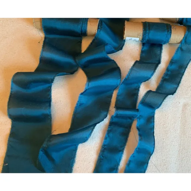 Teal Blue 100% Silk Habotai Ribbon ( 4 Widths to choose from)