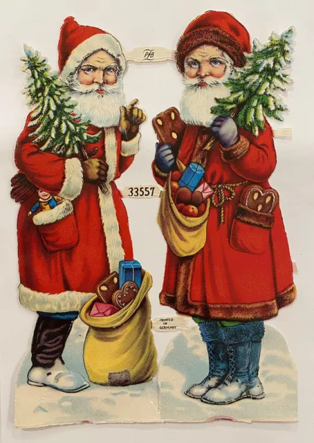 PZB German DieCuts Santa Claus/Kris Kringle Pair Victorian Figures Lot Of 8 Sets