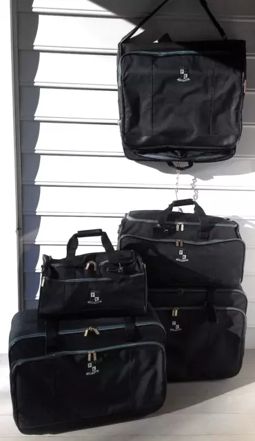 VINTAGE PERRY ELLIS AMERICA 5 pc. Luggage Set Rolling Suitcases Garment ...