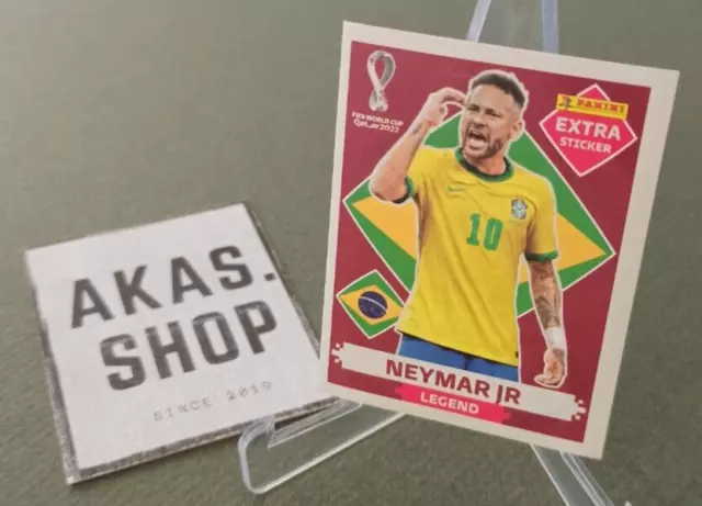 PANINI FIFA WORLD CUP QATAR 2022 LEGEND NEYMAR JR EXTRA STICKER RARE HTF A  