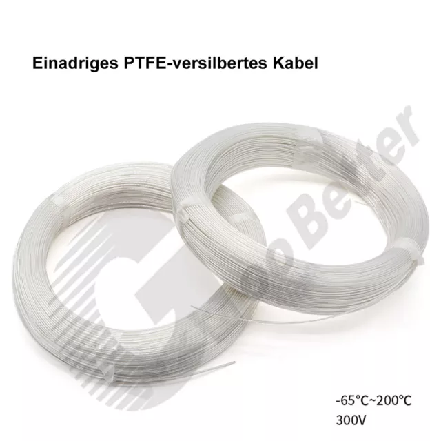 PTFE Versilbertes Kabel 30AWG 0.12mm² 0.2mm² Versilberter Einzelader Draht