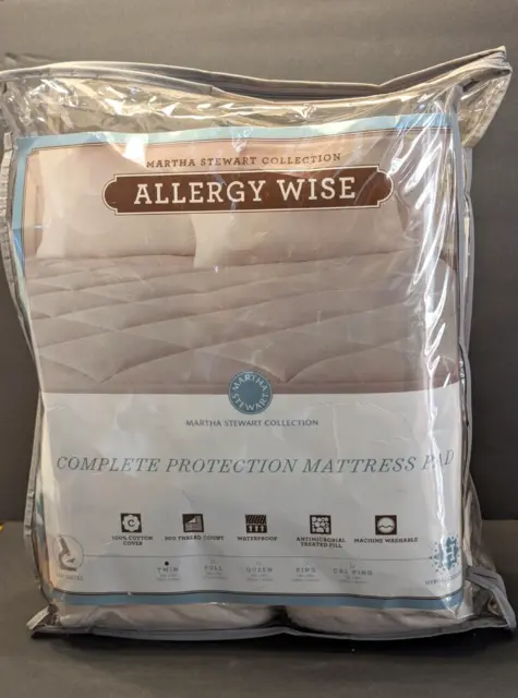 Martha Stewart Collection Allergy Wise Twin Mattress Protection Bedding Pad