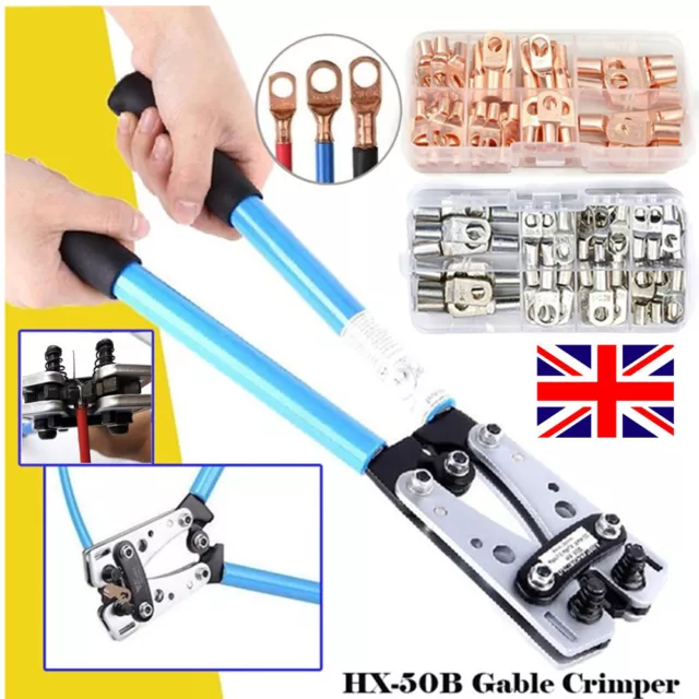 HX-50B Cable Lug Crimping Tool Copper Ring Terminals for Heavy Duty Wire Lugs