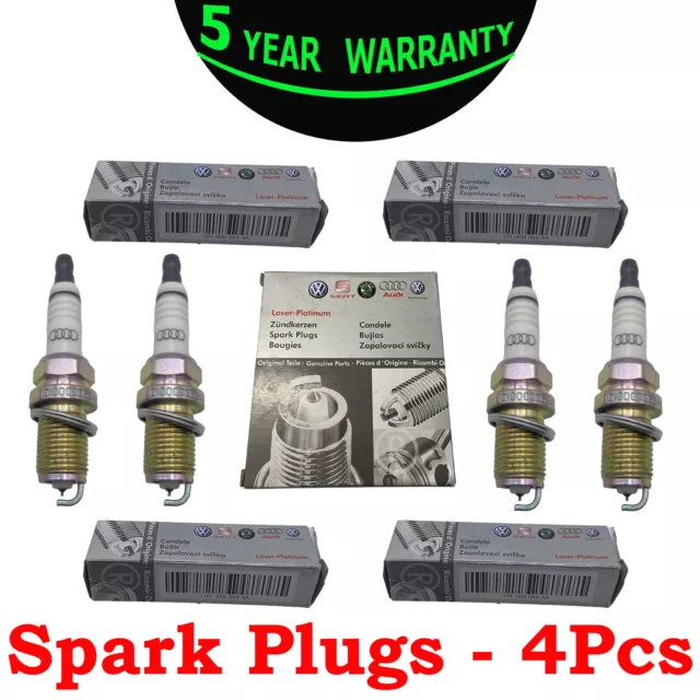 4 x fits bosch 101000063AA Spark Plugs Fit Audi A4 TT VW Golf Jetta Passat 1.8T