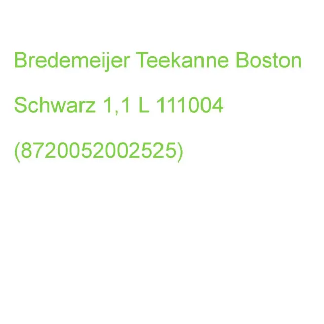 Bredemeijer Teekanne Boston Schwarz, Silber 1,1 L 111004 (8720052002525)