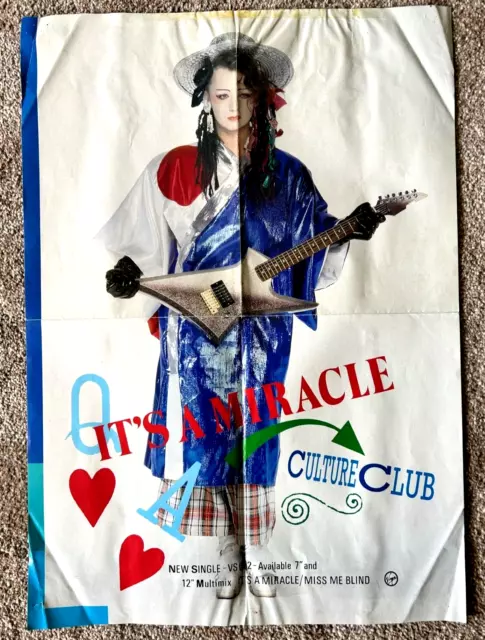 CULTURE CLUB Boy George ITS A MIRACLE ORIGINAL POSTER FOR SINGLE 1980s RARE