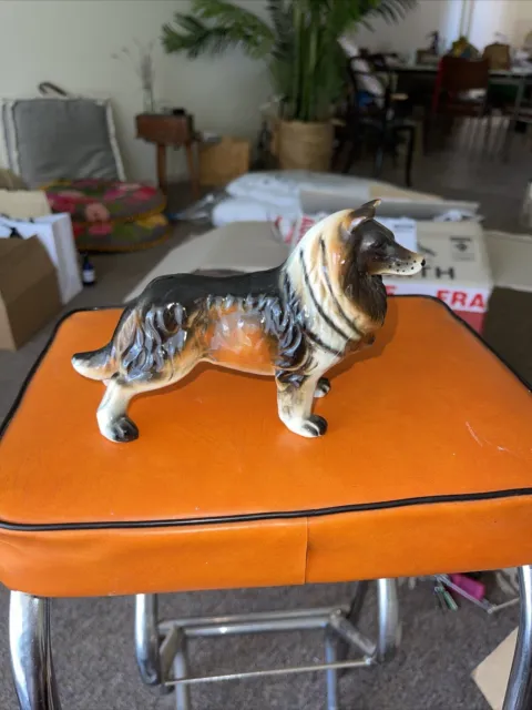 German Shepherd Dog Glazed Porcelain Figurine Made in Japan 20cm Long X 12cm H
